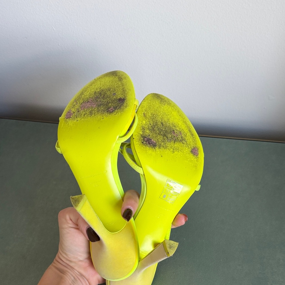 Alexander Wang Neon Yellow Strappy Heels - Picture 6 of 6